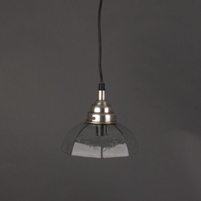 Hanglamp aan snoer met heldere glaskap