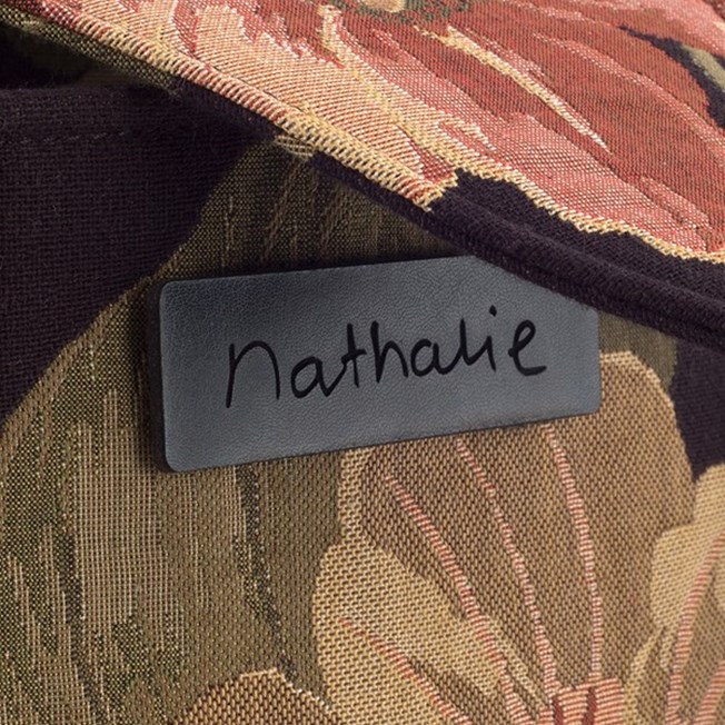 Detail label tas Design Nathalie
