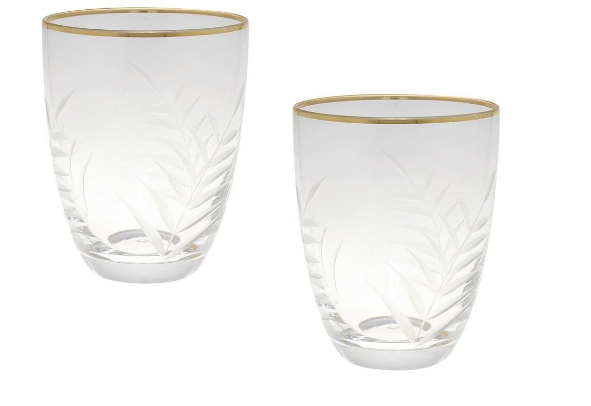 Set van 2 Glazen Feuilles