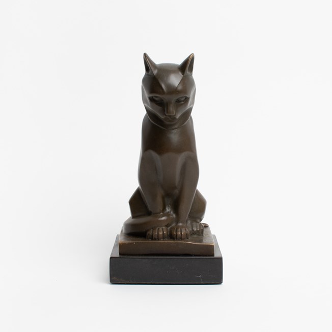 Bronzen sculptuur kat
