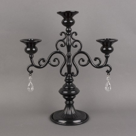 Kandelaar Decorate Black 3 Knops Laag