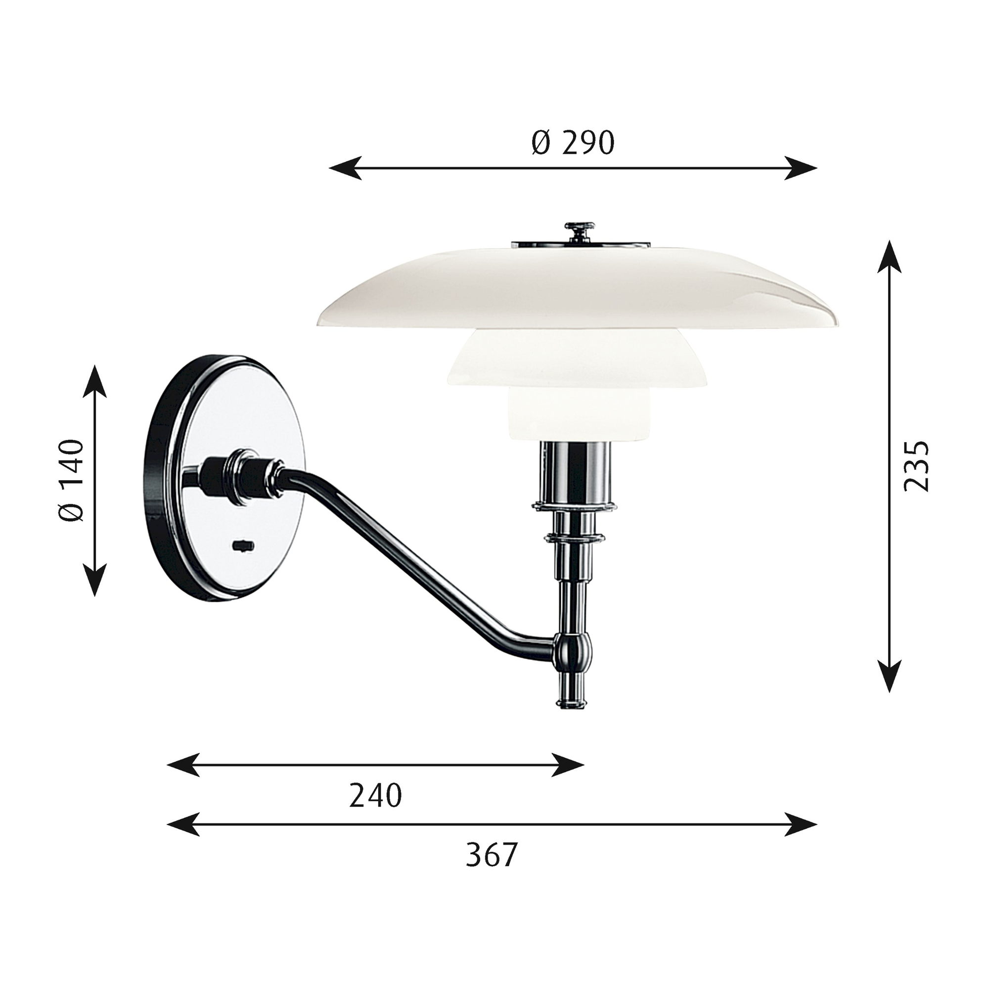 Louis Poulsen Wandlamp PH 3/2