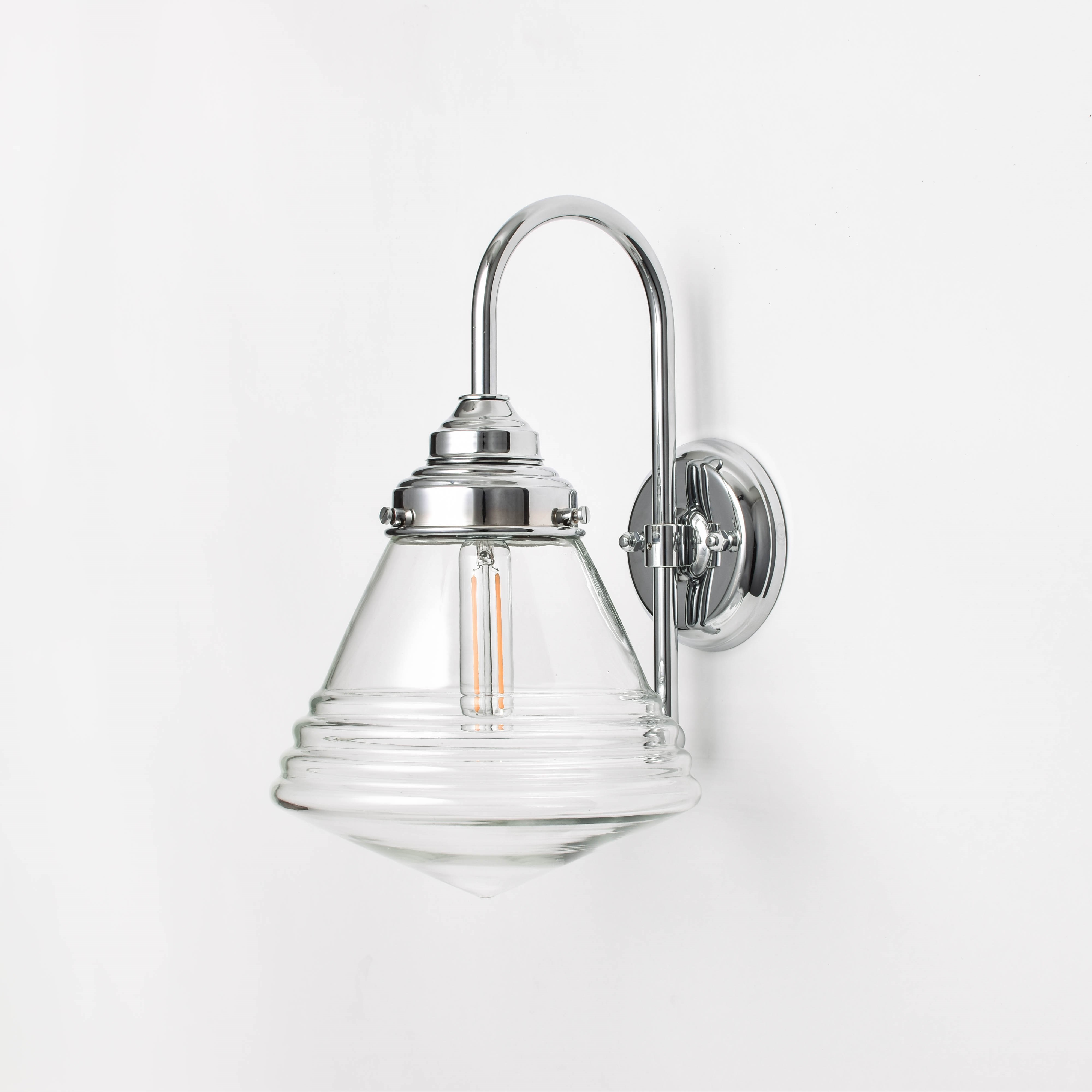 Wandlamp Luxe School Small Helder Meander Chroom