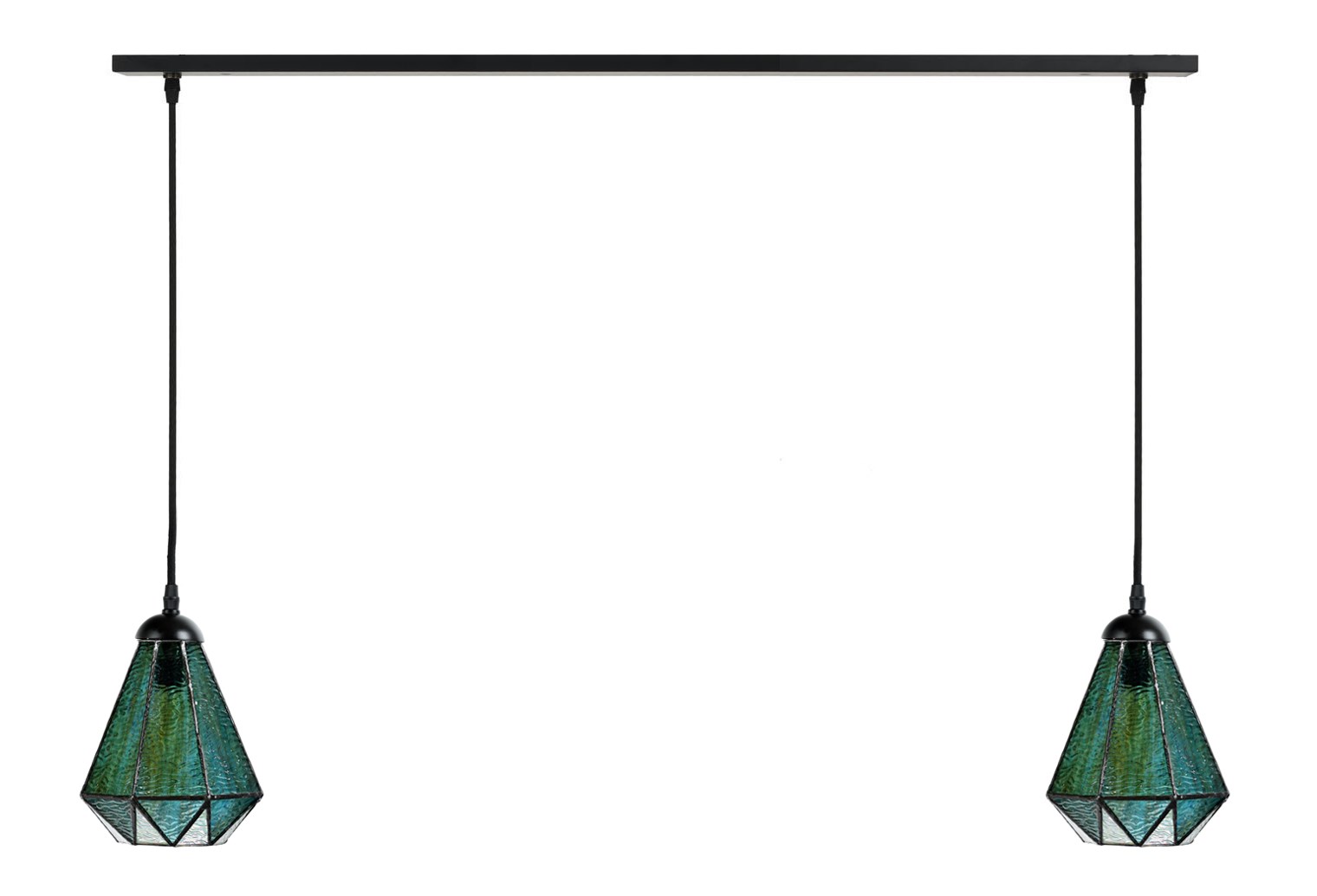 2 x Tiffany Arata Green aan plafondbalk 