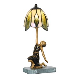 Tiffany tafellamp Golden Art Deco Lady