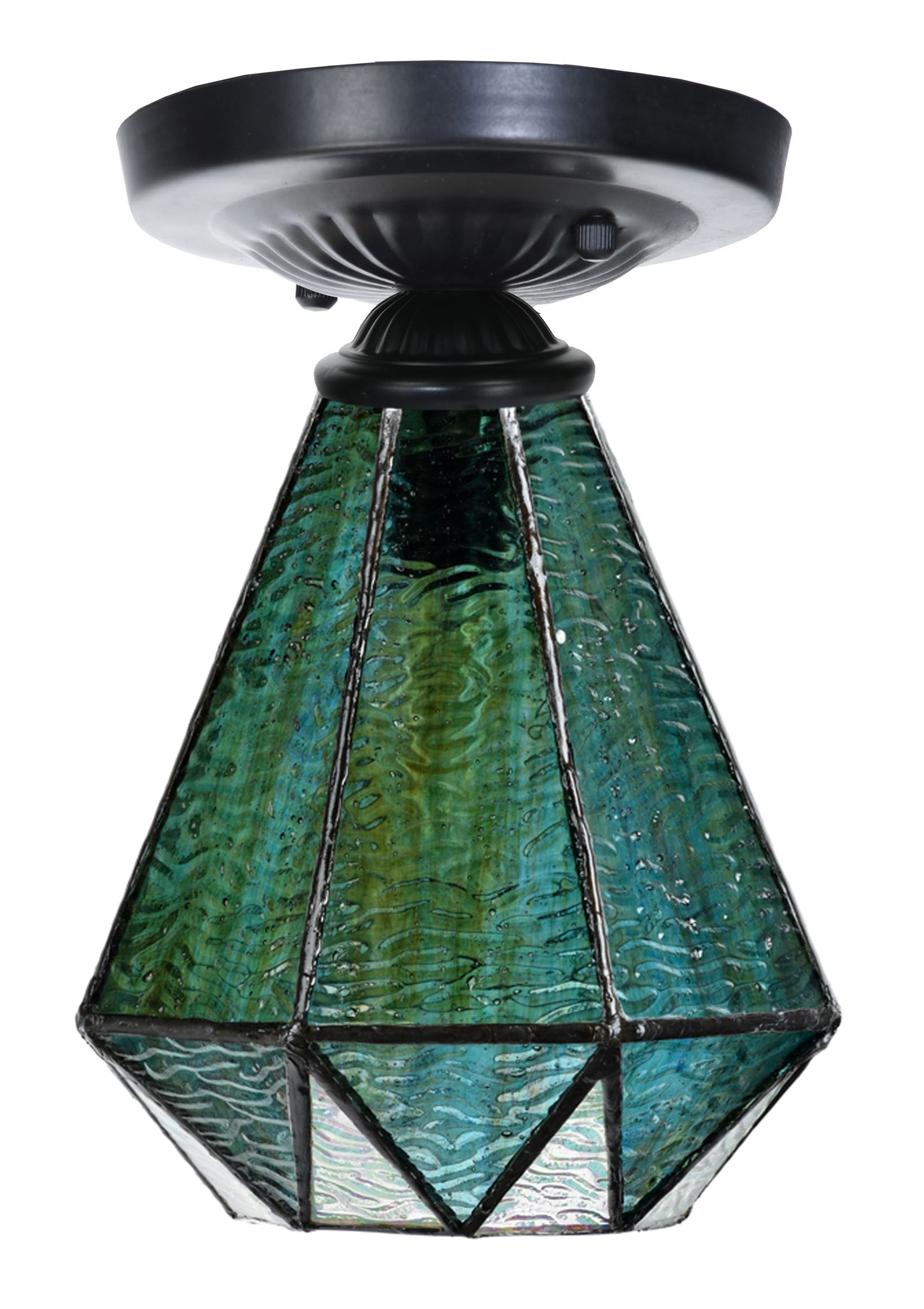 Tiffany plafonnière zwart met Arata Green