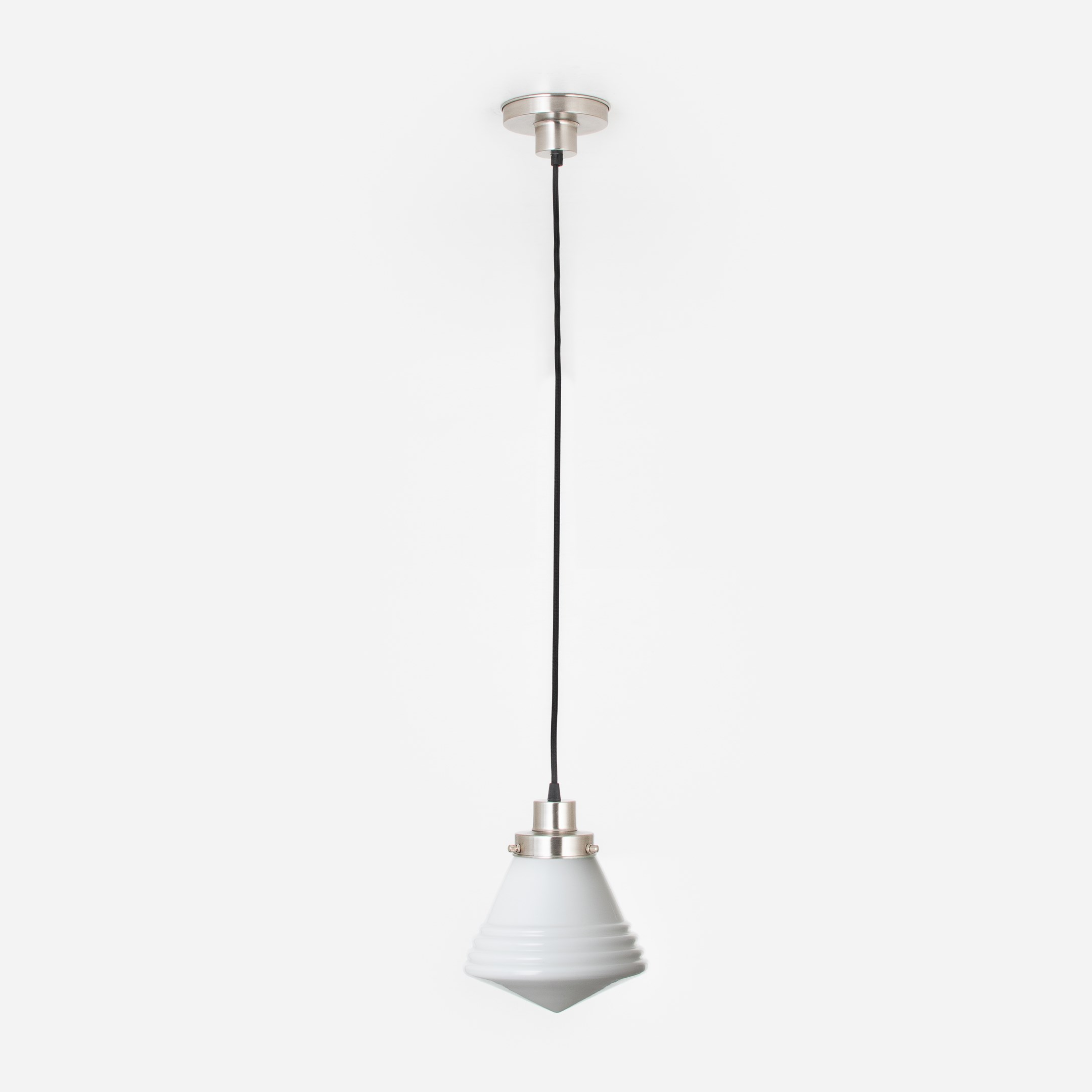 Hanglamp aan snoer Luxe School Small 20's Matnikkel