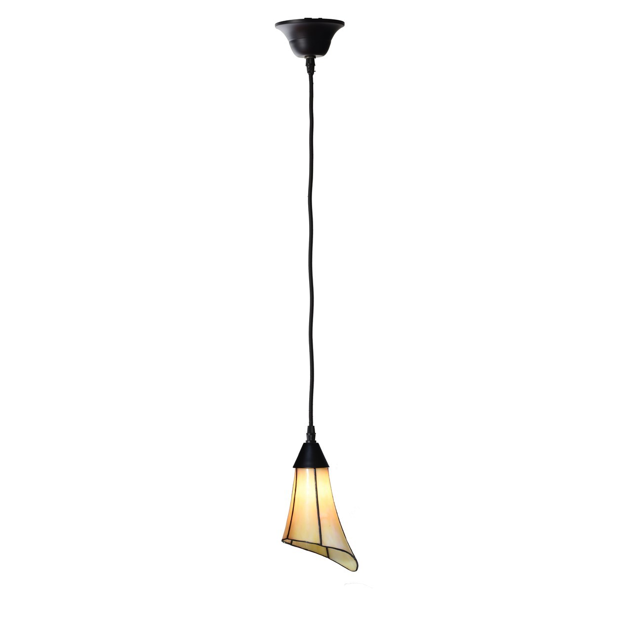 Tiffany Hanglamp Calla oranje/geel