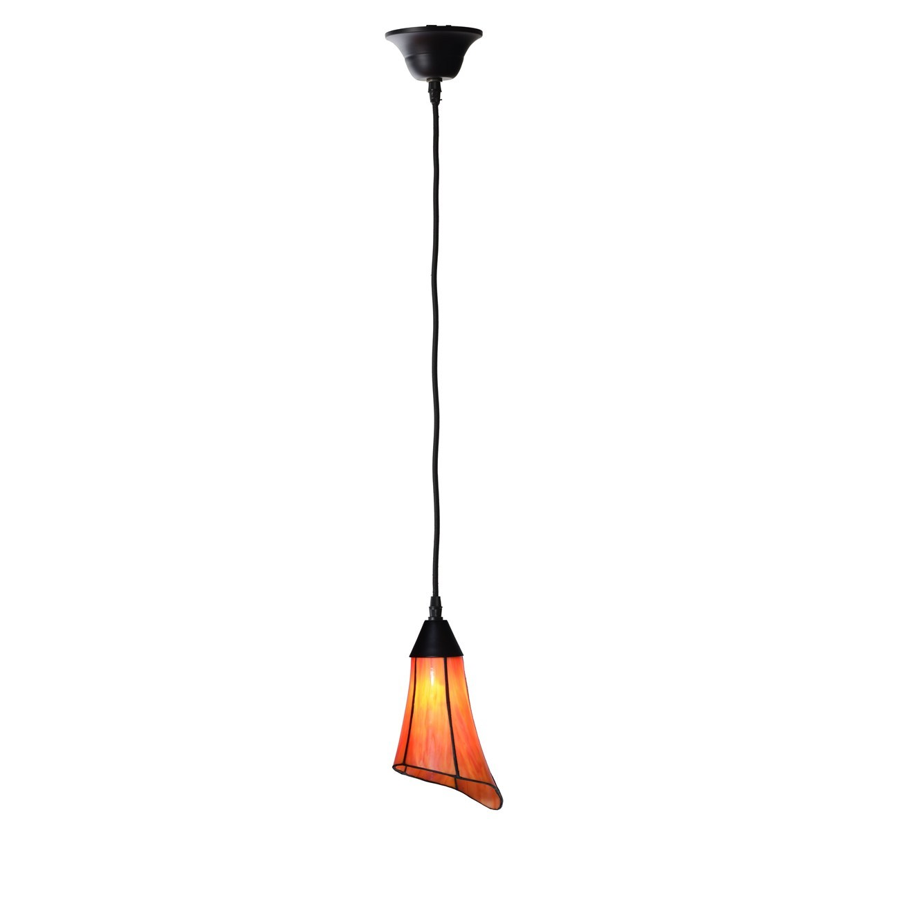 Tiffany Hanglamp Calla oranje/rood