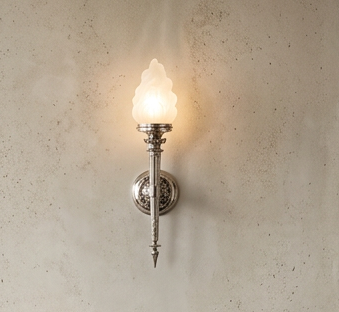 Kasteel Wandlamp Toorts Groot met Diverse Glaskappen