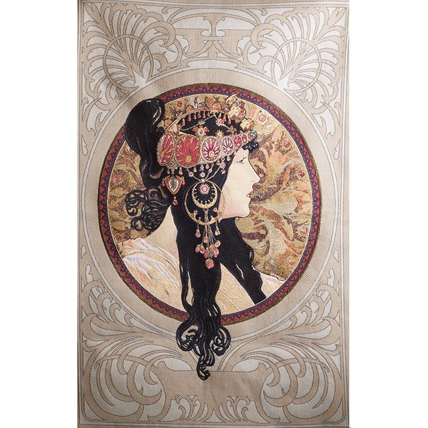 Wandkleed Mucha - De Brunette