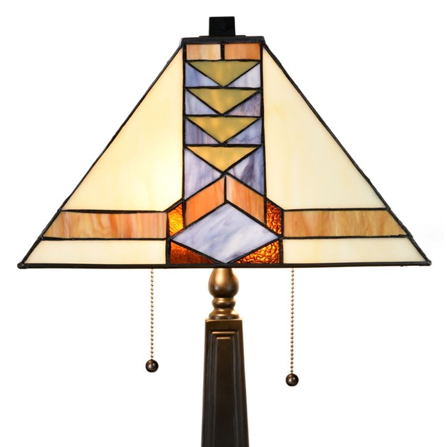 Tiffany Tafellamp Pyramide Glaskap